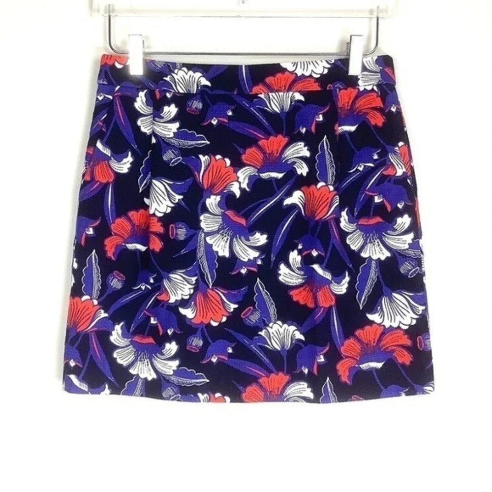J.Crew Basketweave Floral‎ Skirt Style A0111 Size 4